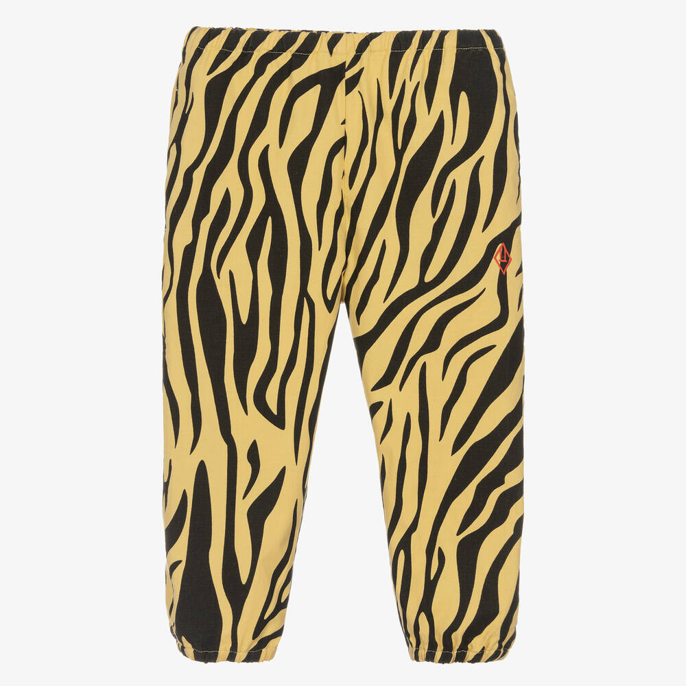 The Animals Observatory - Yellow & Black Zebra Cotton Trousers | Childrensalon
