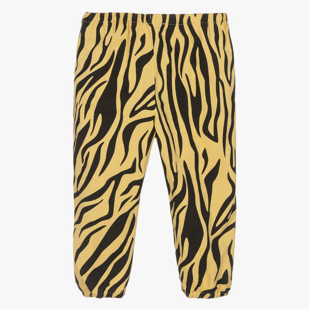 The Animals Observatory Yellow Black Zebra Cotton Trousers