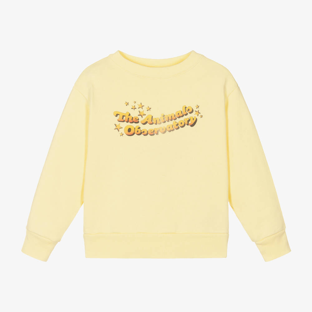 The Animals Observatory-Yellow Cotton Sweatshirt | Childrensalon Outlet