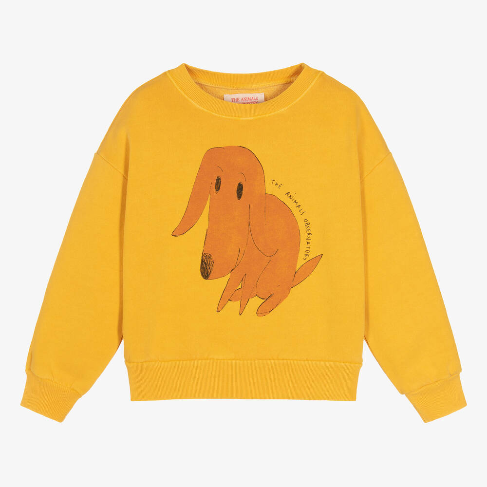 The Animals Observatory - Gelbes Sweatshirt mit Grafik | Childrensalon
