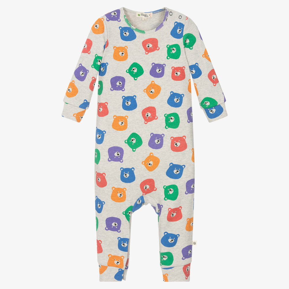 The Bonniemob - Pyjama gris en coton bio bébé | Childrensalon