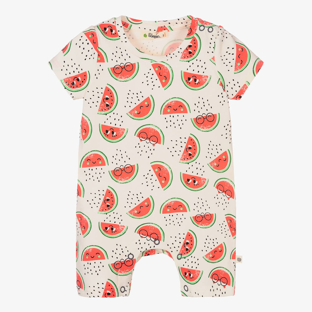 The Bonniemob-Baby Girls Cotton Watermelon Shortie | Childrensalon Outlet
