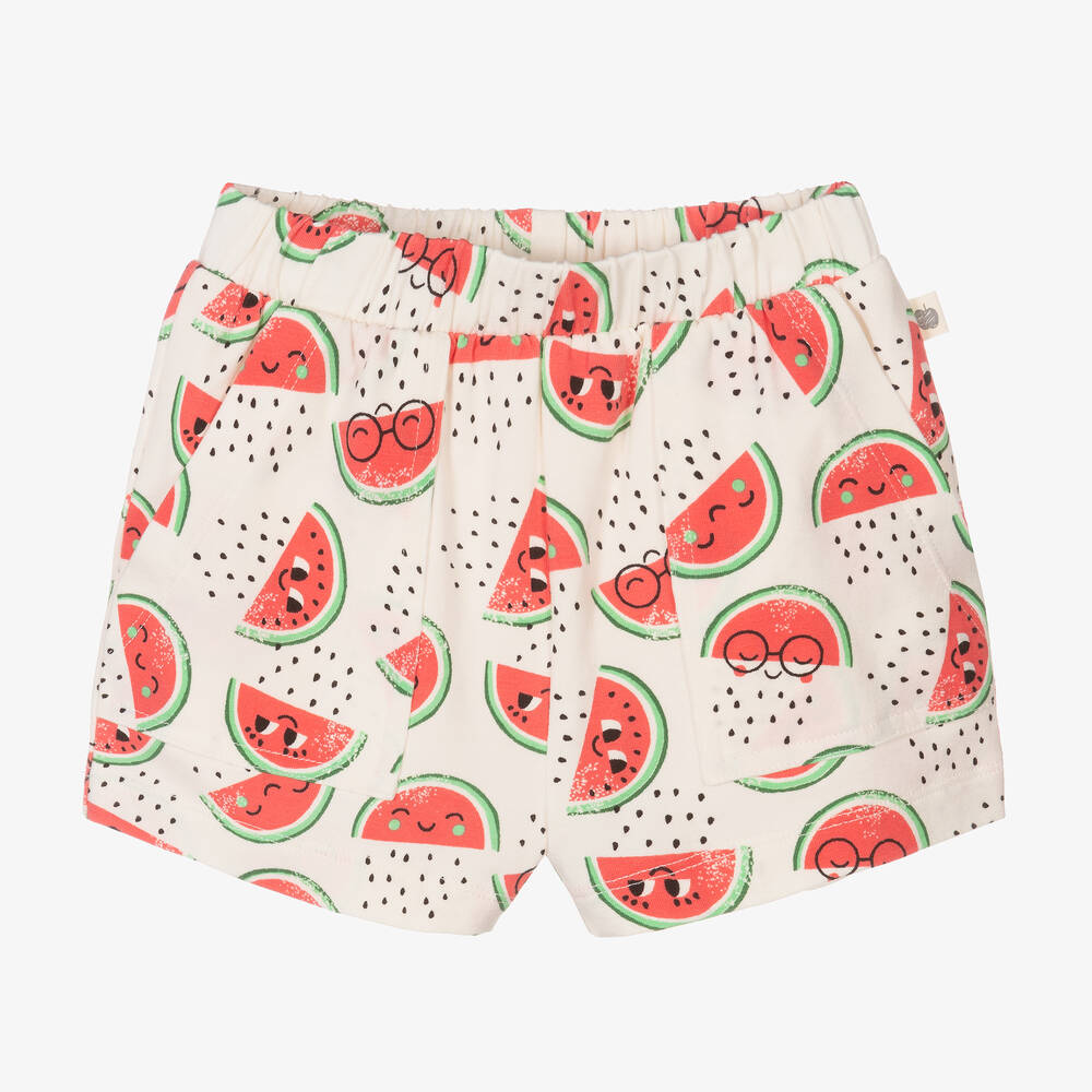 The Bonnie Mob - Baby Girls Cotton Watermelon Shorts | Childrensalon