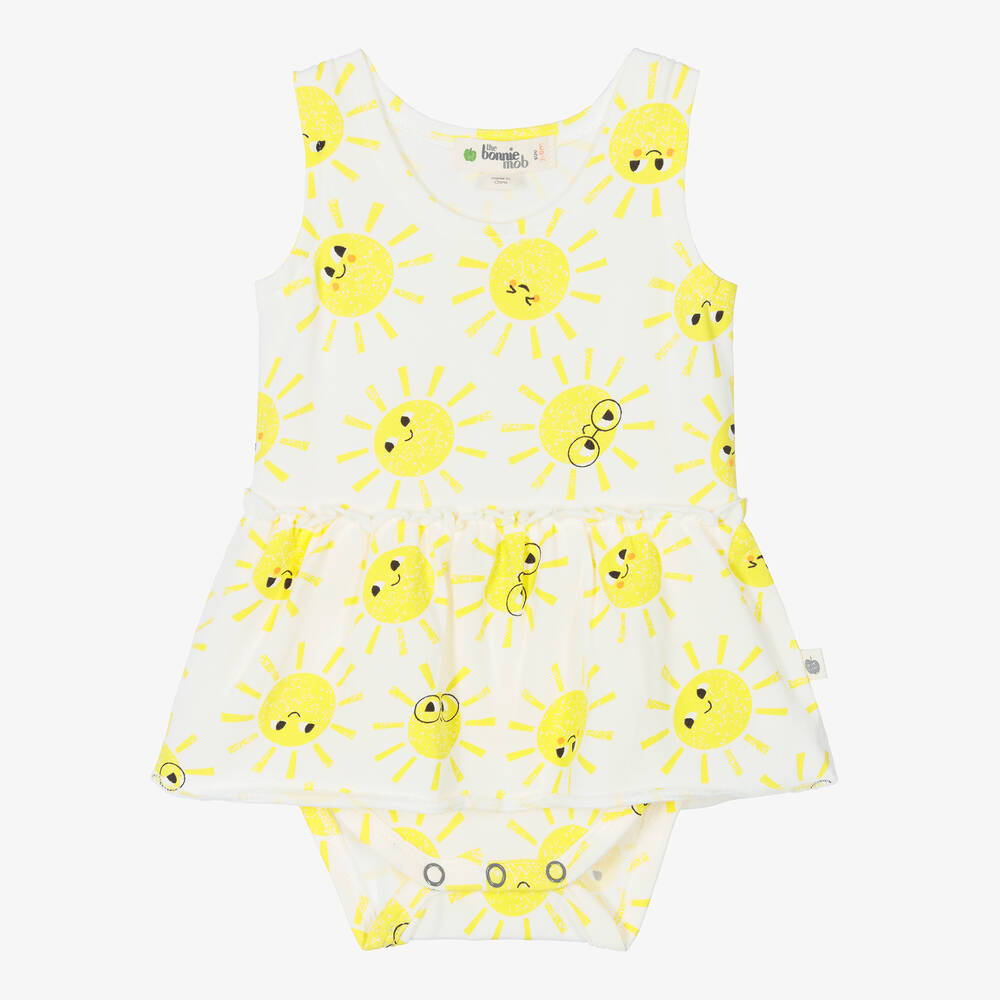 The Bonniemob - Кремовое хлопковое платье с солнышками | Childrensalon