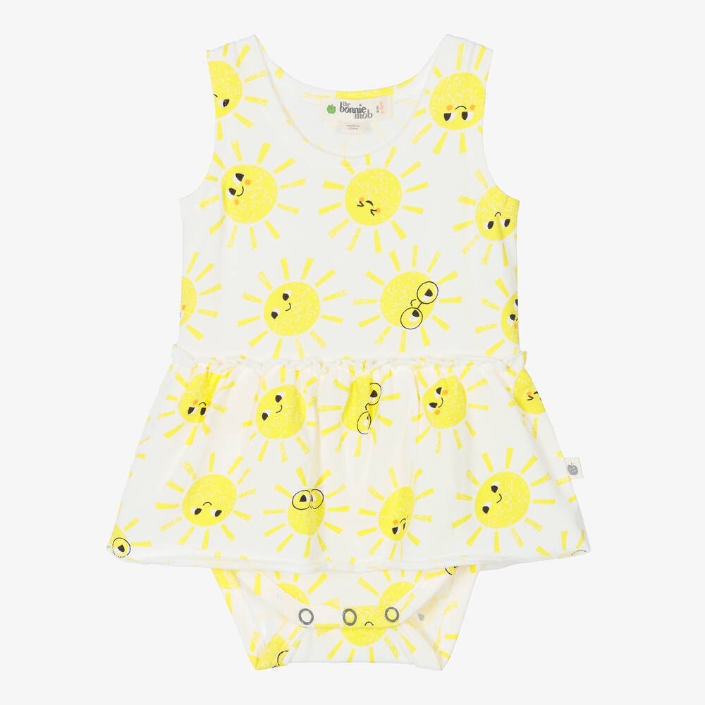 The Bonniemob-Кремовое хлопковое платье с солнышками | Childrensalon Outlet