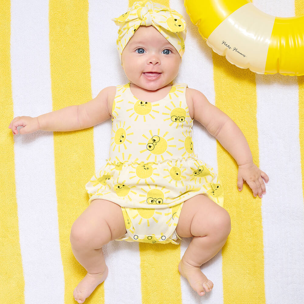 The Bonnie Mob Baby Girls Ivory Cotton Sunshine Dress