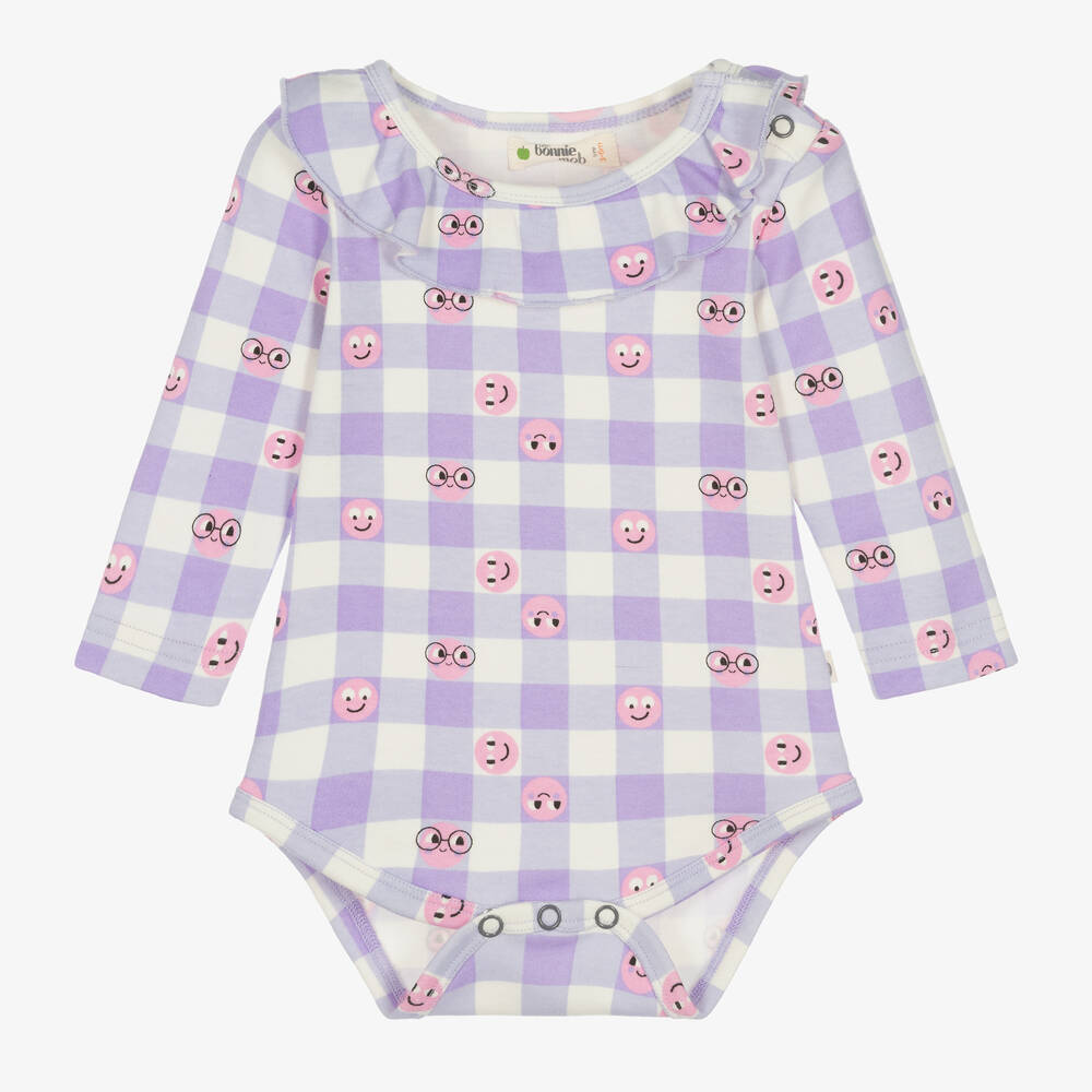 The Bonniemob - Body vichy violet en coton bébé | Childrensalon