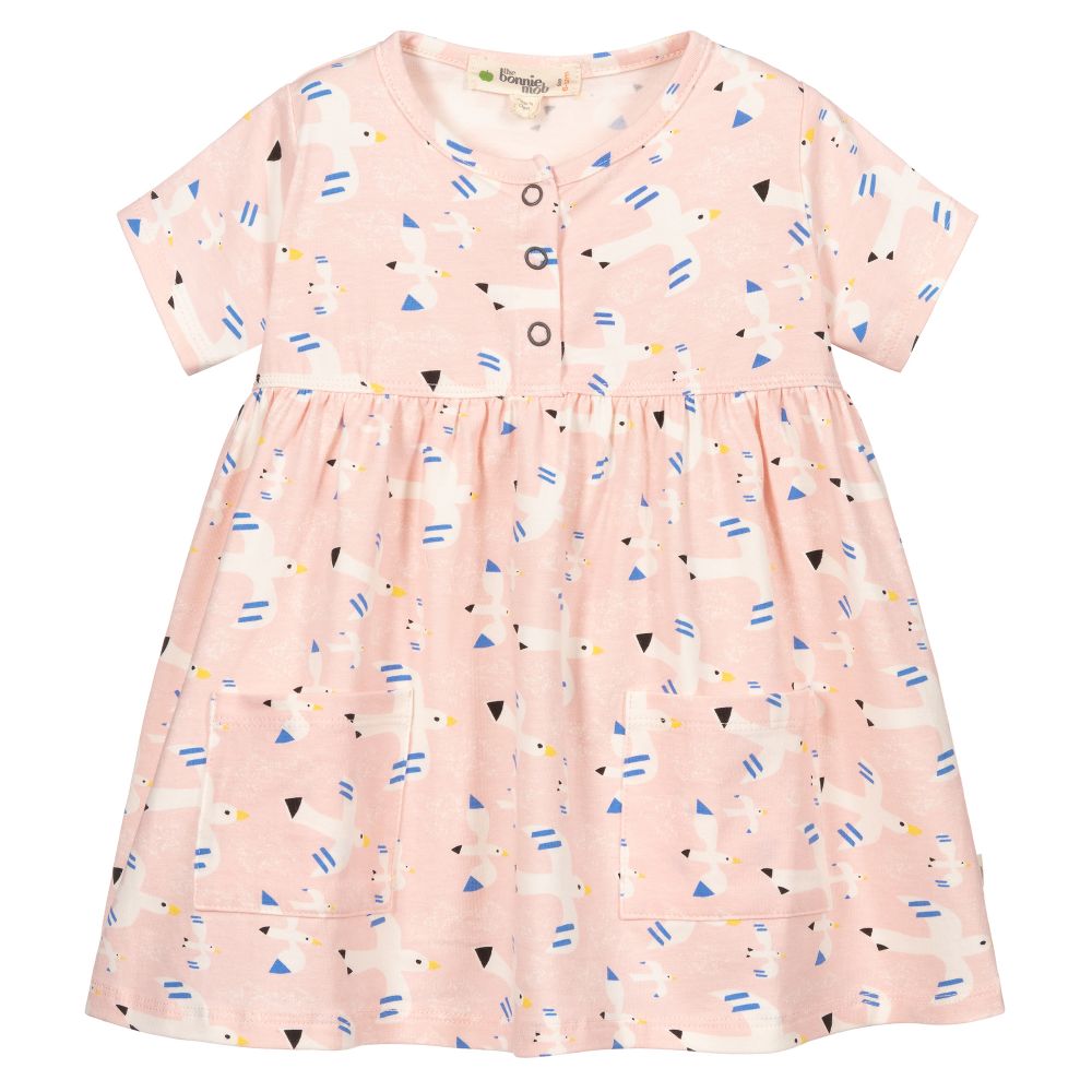 The Bonniemob - Robe rose en coton bio | Childrensalon