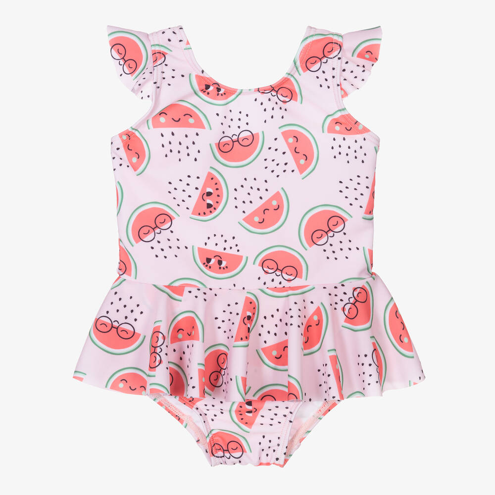 The Bonniemob - Baby Girls Watermelon Swimsuit (UPF50+) | Childrensalon