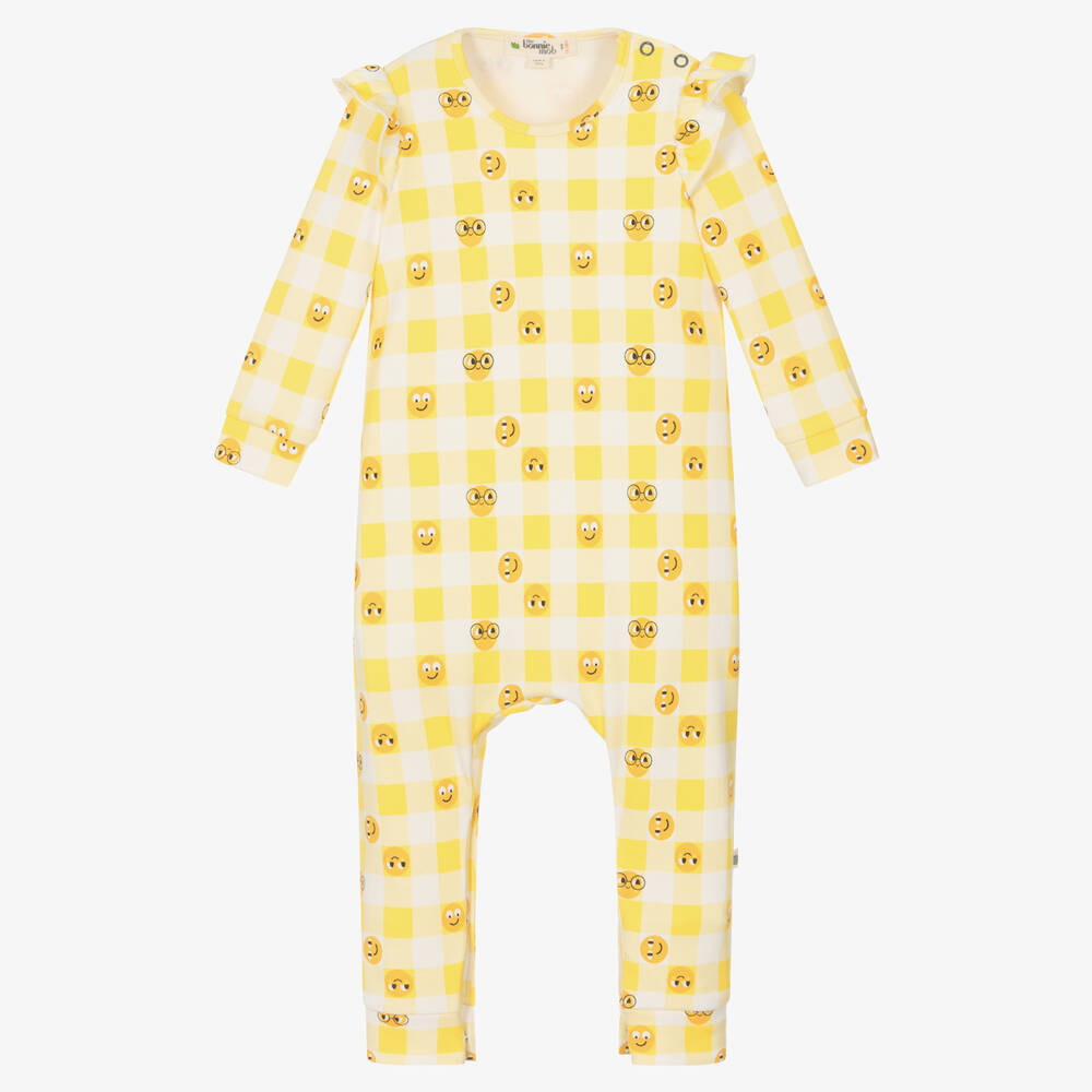 The Bonniemob - Pyjama jaune en coton bio bébé  | Childrensalon