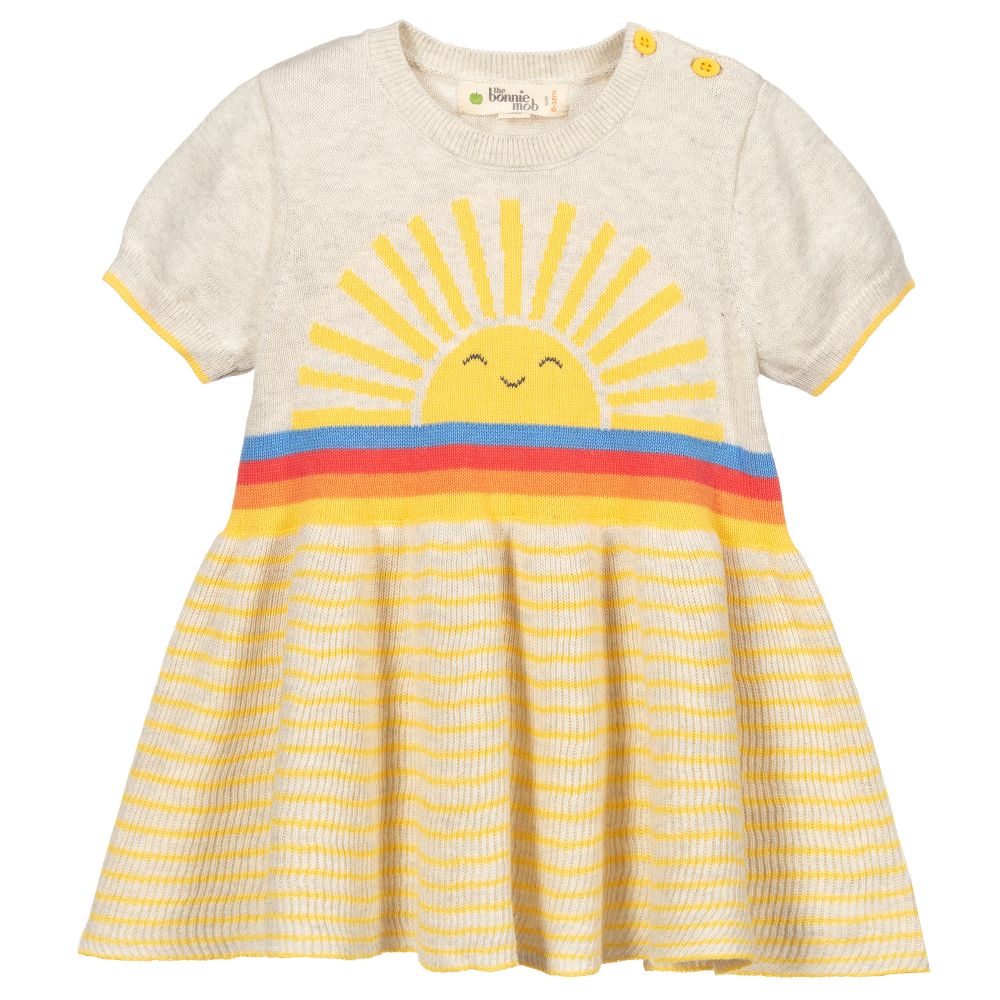 The Bonnie Mob - Бежево-желтое платье с солнышком | Childrensalon