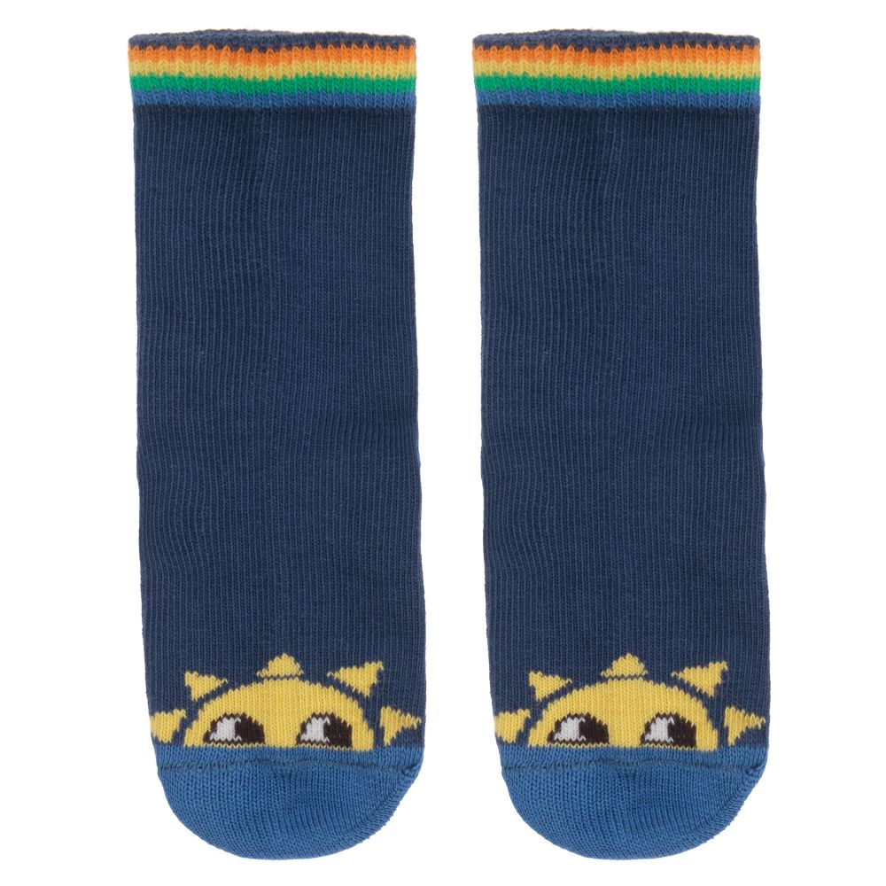 The Bonnie Mob Chaussettes Bleues En Coton Bebe Childrensalon Outlet