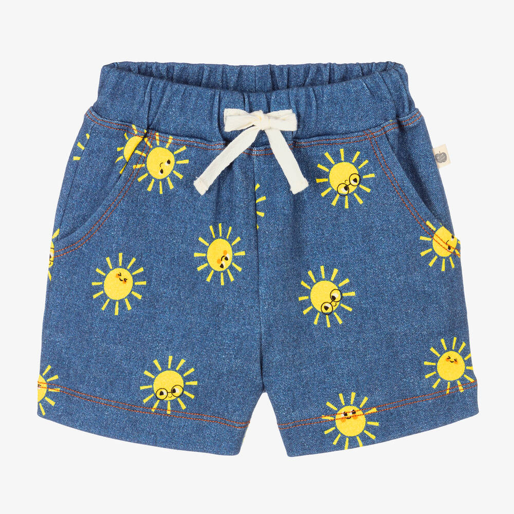 The Bonniemob-Синие хлопковые шорты с солнышками | Childrensalon Outlet