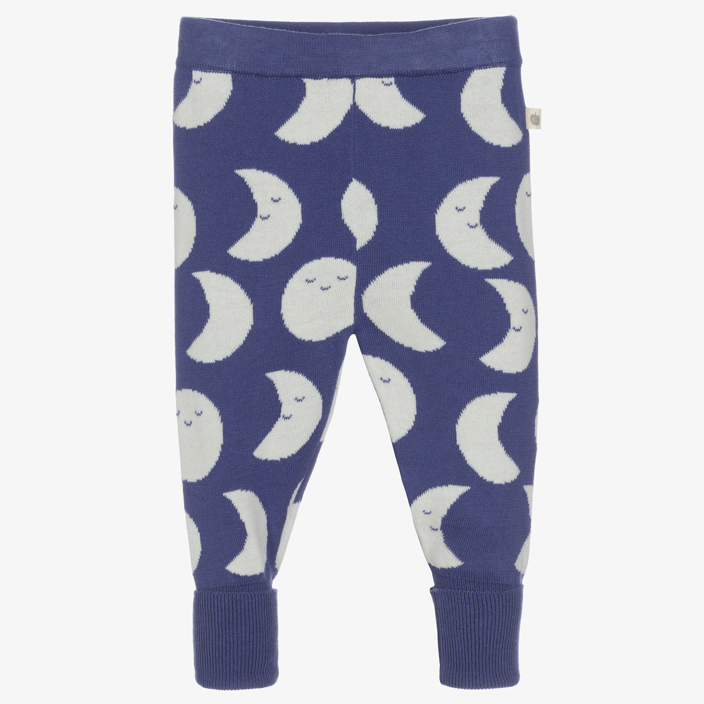 The Bonniemob - Blue Knitted Baby Trousers | Childrensalon