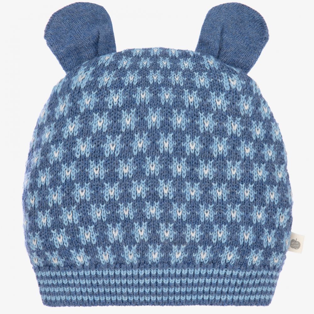 The Bonnie Mob - Bonnet bleu en maille de coton | Childrensalon