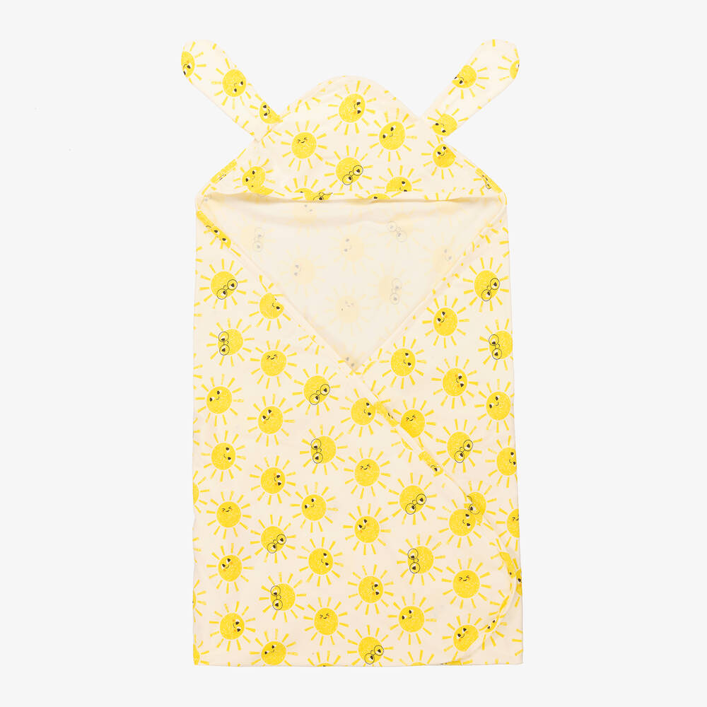 The Bonniemob - Хлопковое одеяло с капюшоном с солнышками (95см) | Childrensalon