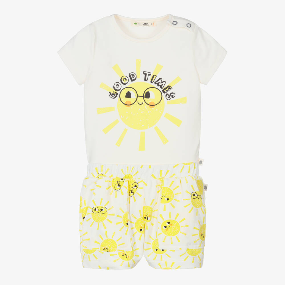The Bonniemob - Cotton Sunshine Bodysuit & Shorts Set | Childrensalon