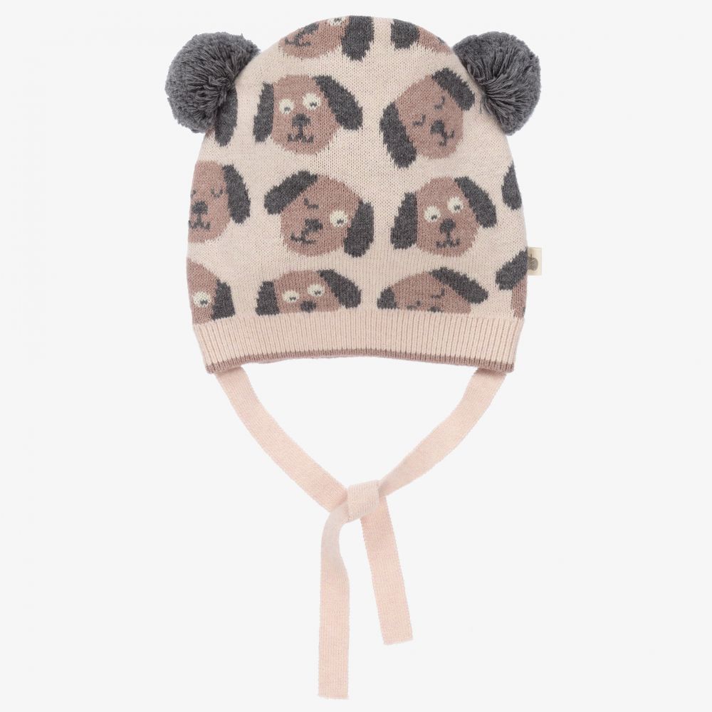 The Bonniemob - Girls Pink Knitted Hat | Childrensalon