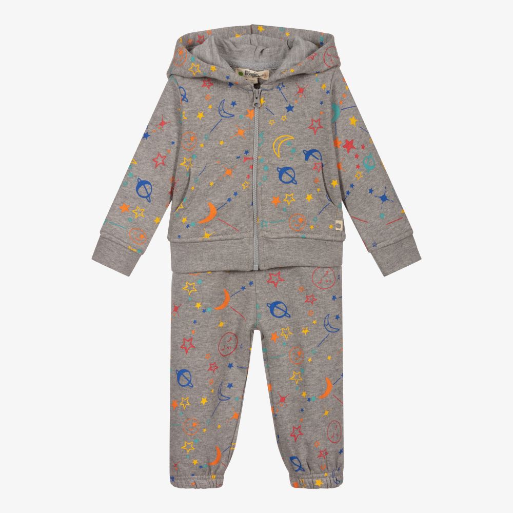 The Bonnie Mob - Grey Cotton Baby Tracksuit | Childrensalon