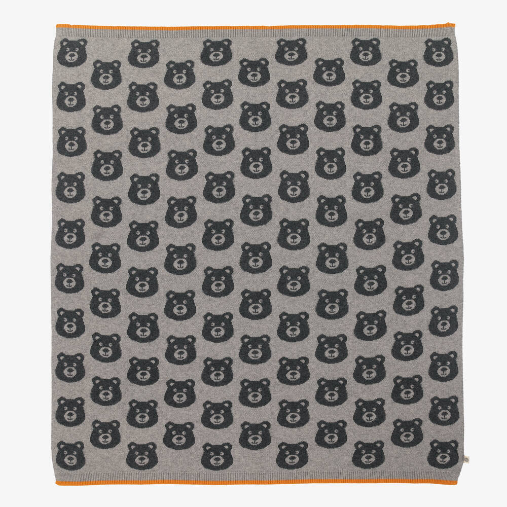 The Bonniemob - Grey Cotton & Cashmere Blanket (80cm) | Childrensalon