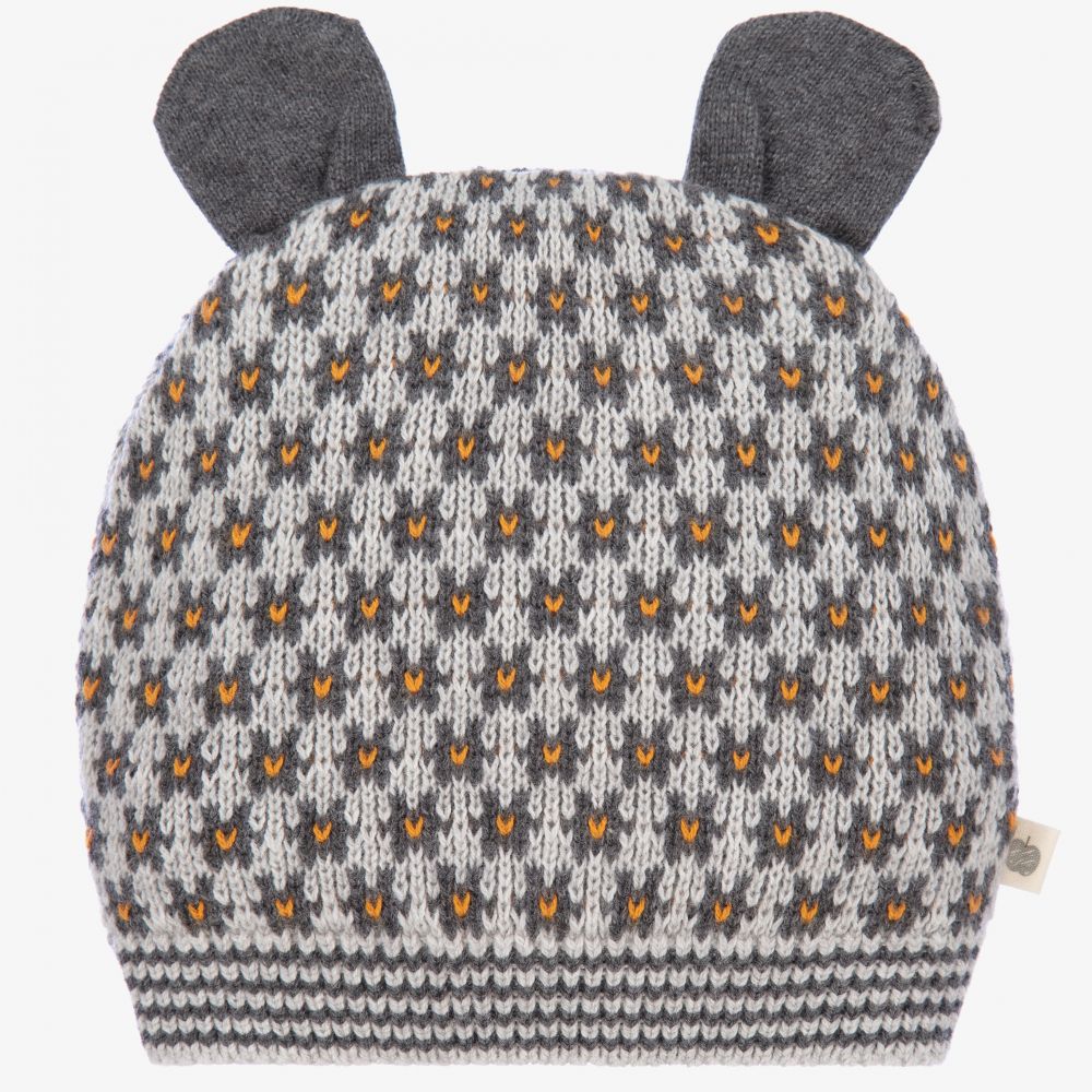 The Bonnie Mob - Grey Knitted Cotton Hat | Childrensalon