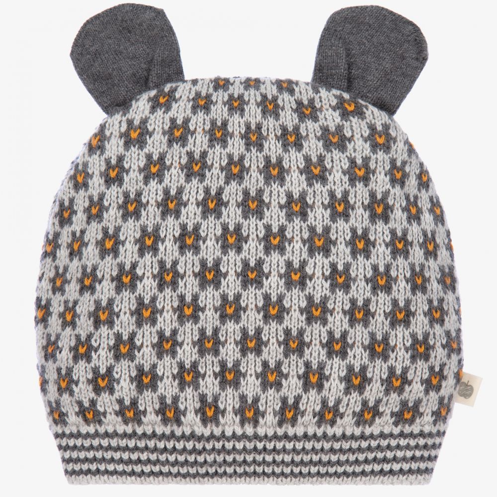 The Bonnie Mob - Bonnet gris en maille de coton | Childrensalon