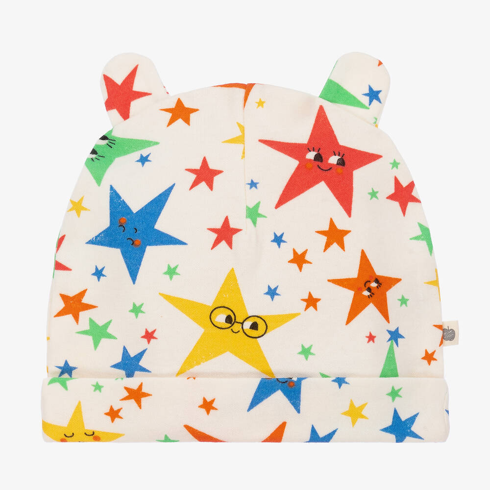 The Bonniemob - Кремовая хлопковая шапочка со звездами | Childrensalon