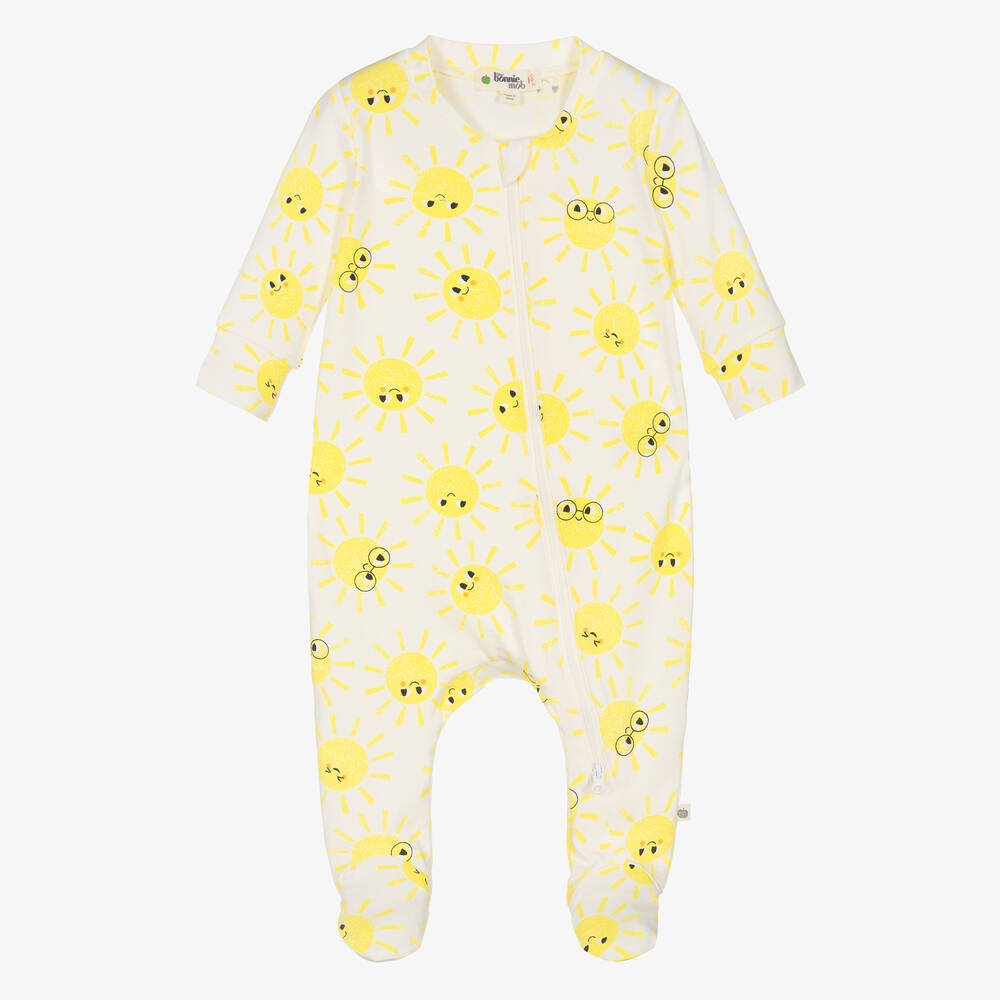 The Bonnie Mob - Ivory Cotton Sunshine Babygrow | Childrensalon