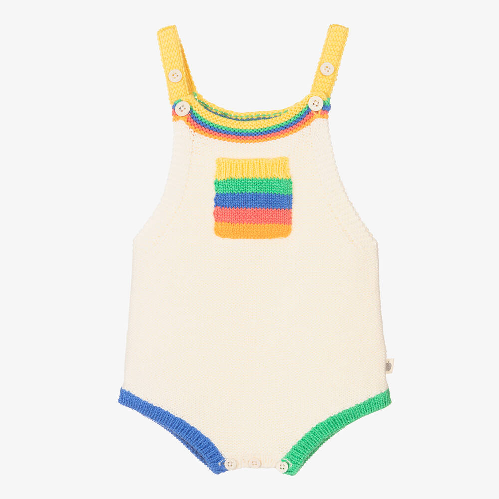 The Bonniemob - Short ivoire en maille de coton bio | Childrensalon