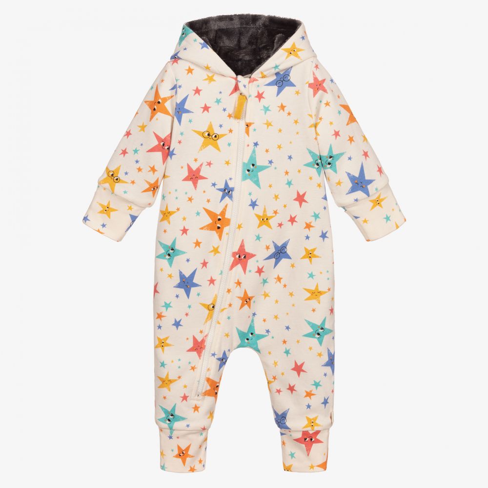 The Bonnie Mob - Ivory Organic Cotton Pramsuit | Childrensalon