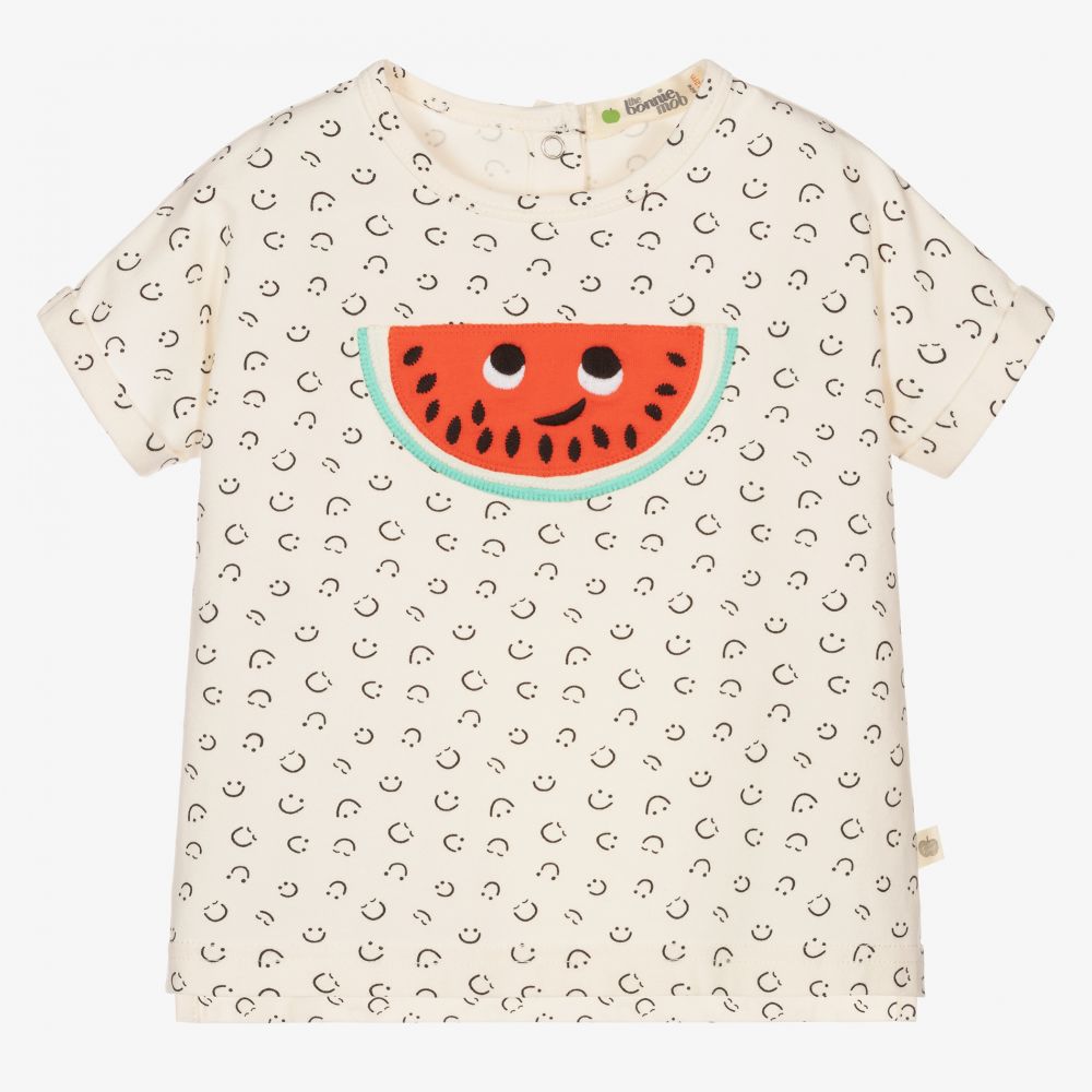 The Bonniemob - T-shirt ivoire en coton bio | Childrensalon