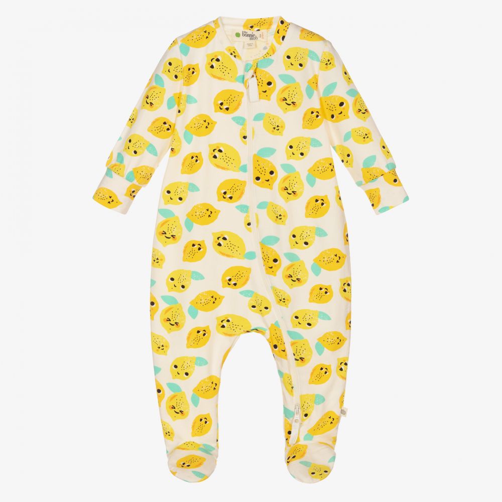 The Bonnie Mob - Organic Cotton Lemon Babygrow | Childrensalon