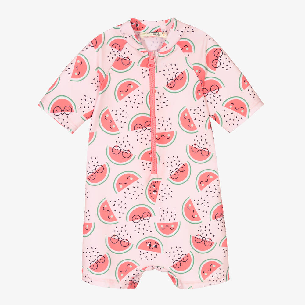 The Bonnie Mob - Pink Watermelon Sun Suit (UPF50+) | Childrensalon