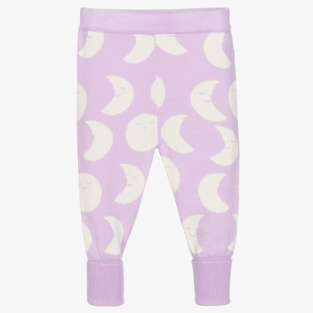 The Bonnie Mob - Purple Knitted Baby Trousers | Childrensalon