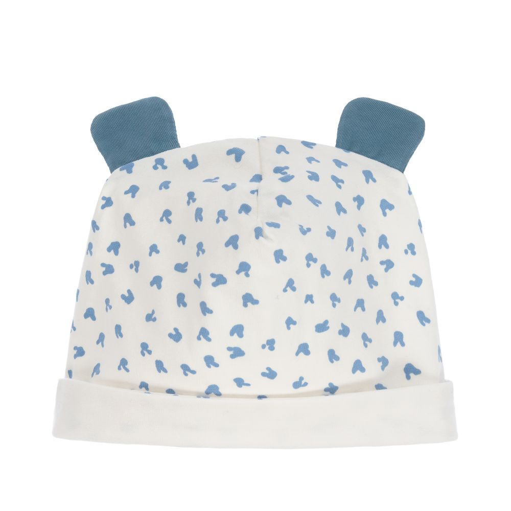 The Bonnie Mob - White & Blue Baby Hat | Childrensalon