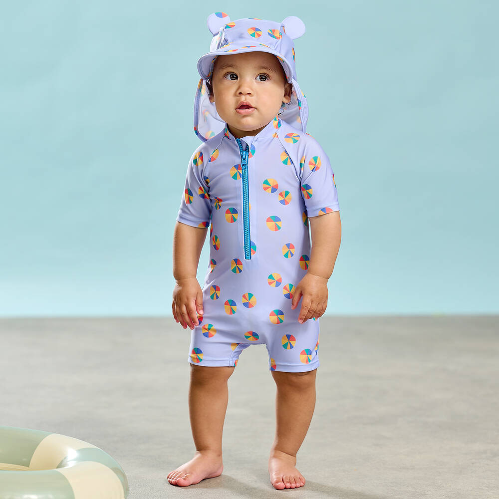 The Bonniemob Baby Boys Blue Swim Hat UPF 50 Childrensalon Outlet
