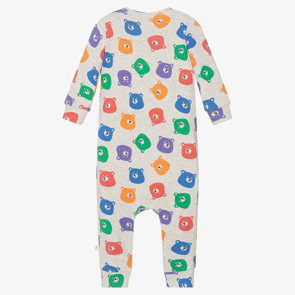 The Bonniemob-Baby Boys Grey Organic Cotton Romper | Childrensalon Outlet