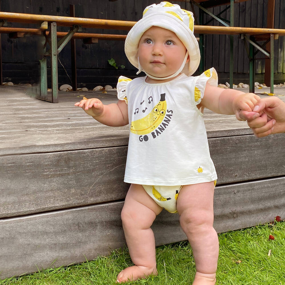 The Bonniemob-Baby Girls Banana Shorts Set | Childrensalon Outlet