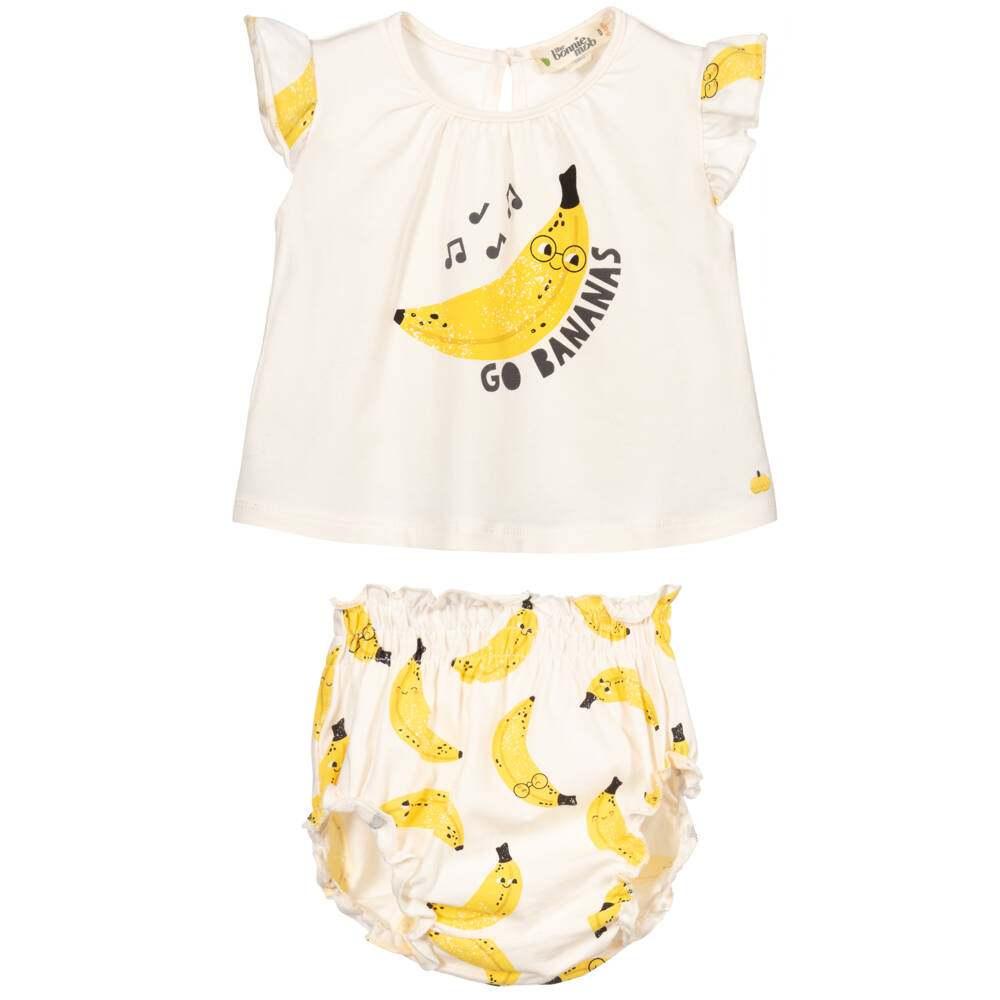 The Bonniemob-Baby Girls Banana Shorts Set | Childrensalon Outlet