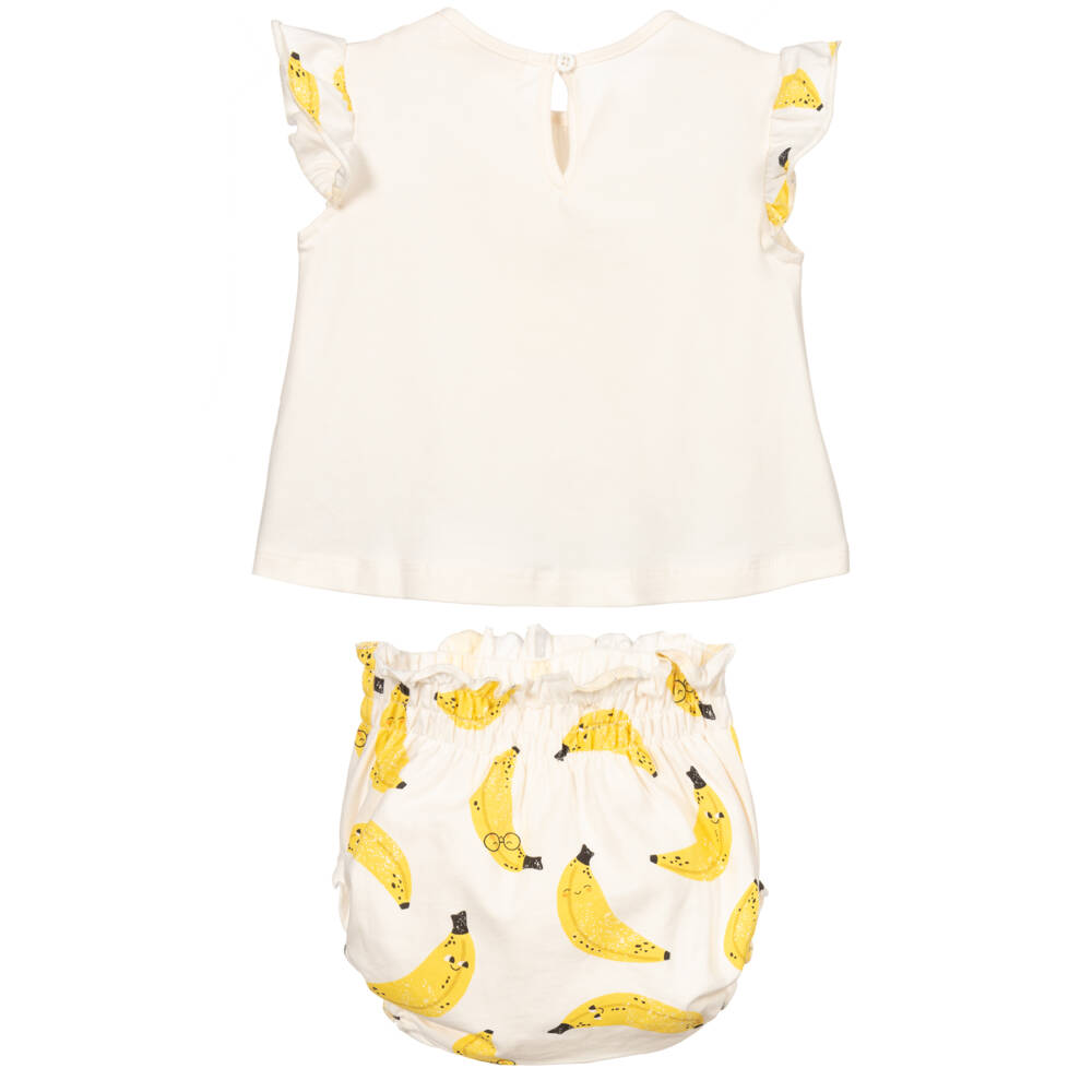 The Bonniemob-Baby Girls Banana Shorts Set | Childrensalon Outlet
