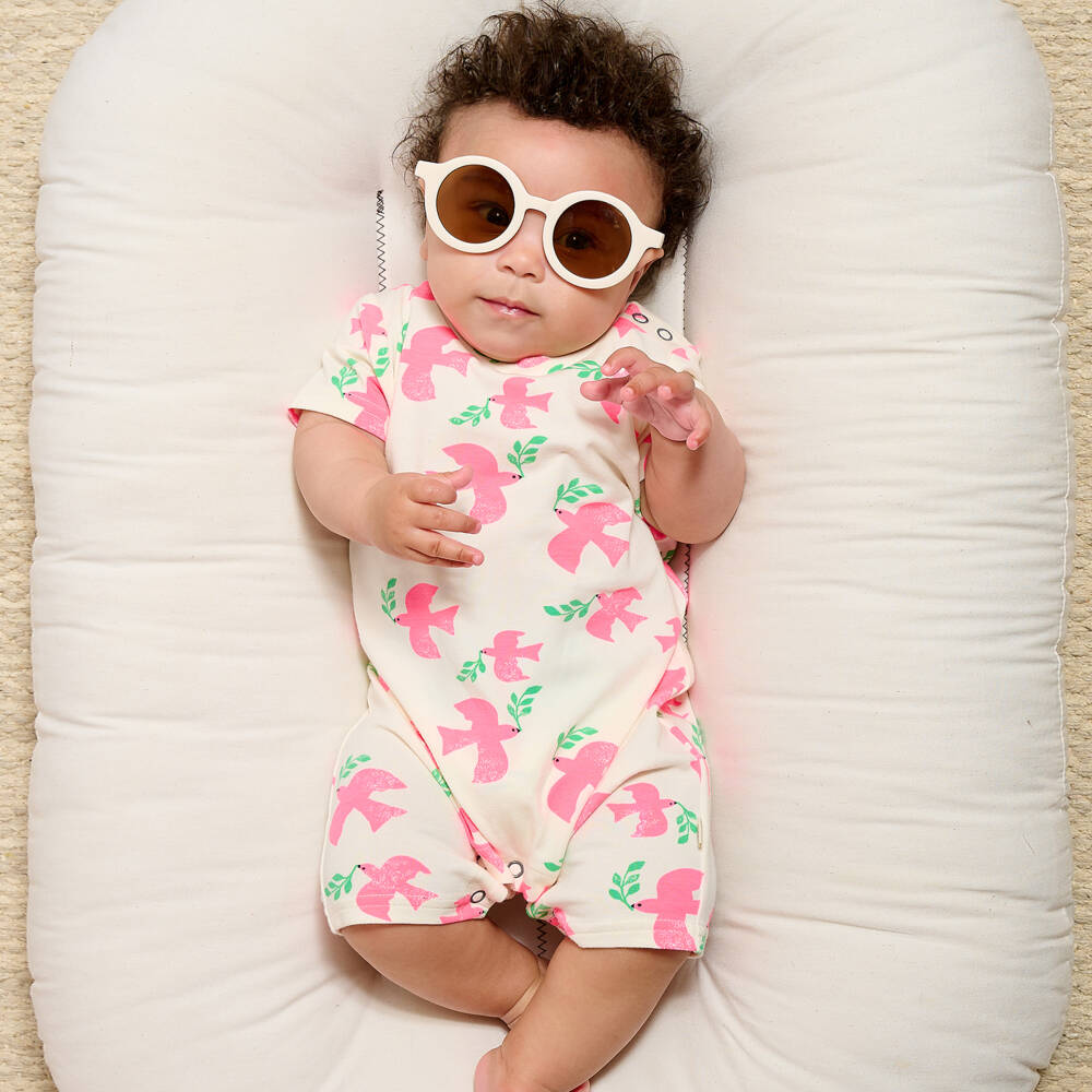 The Bonniemob-Baby Girls Cotton Doves Shortie | Childrensalon Outlet