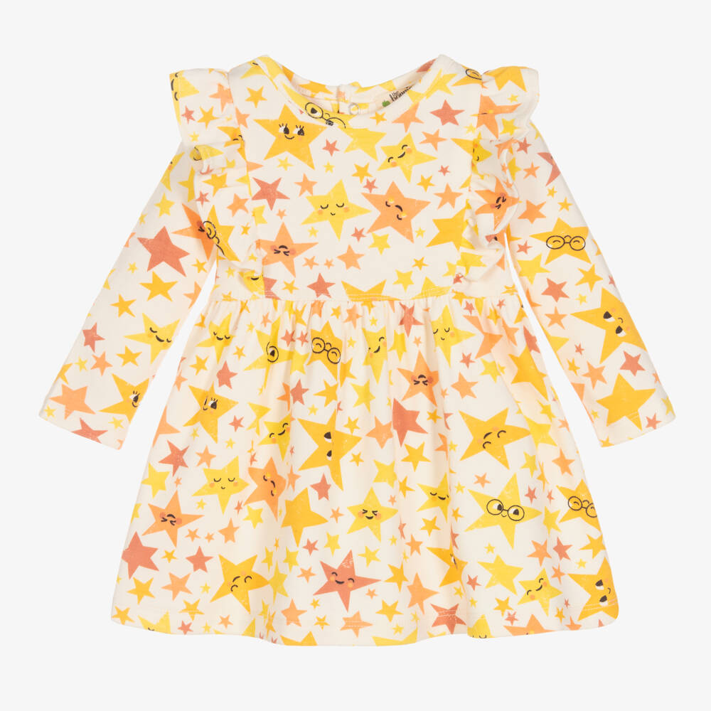 The Bonniemob-Baby Girls Ivory Cotton Dress | Childrensalon Outlet