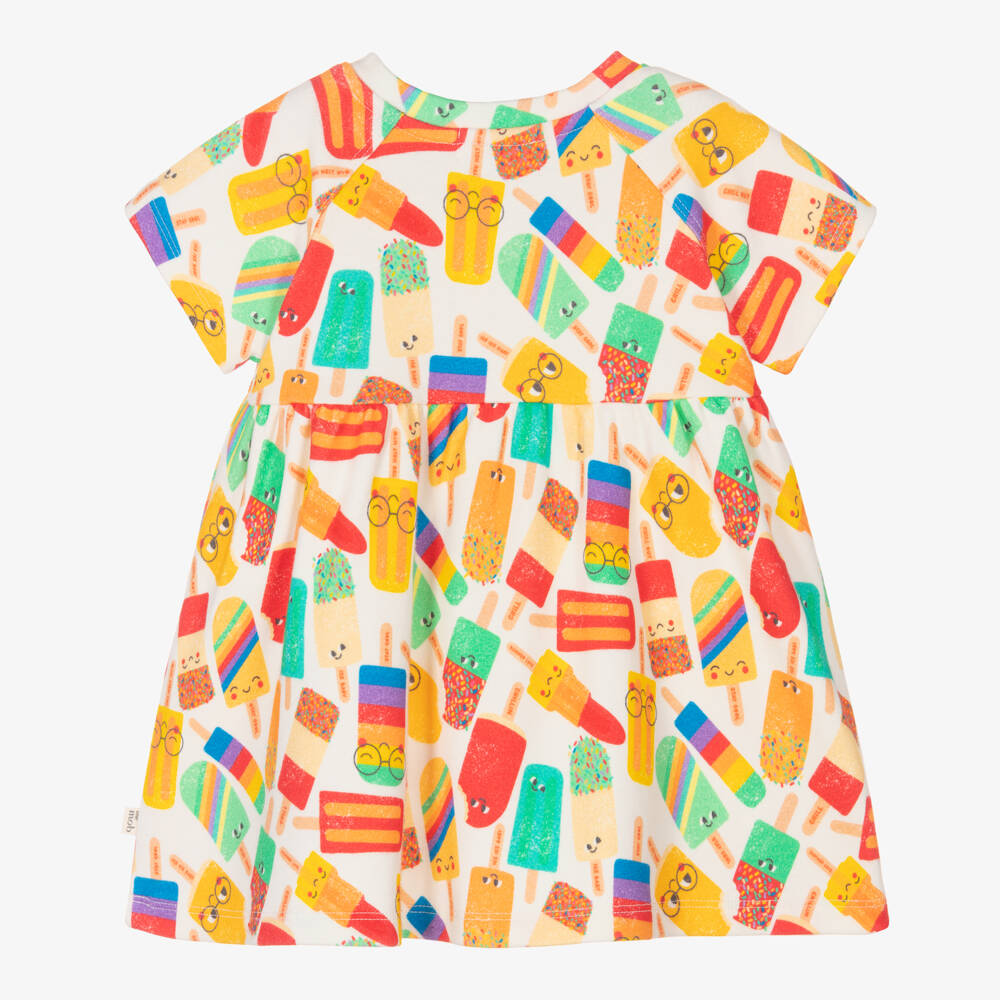 The Bonniemob-فستان قطن عضوي جيرسي لون عاجي للمولودات | Childrensalon Outlet