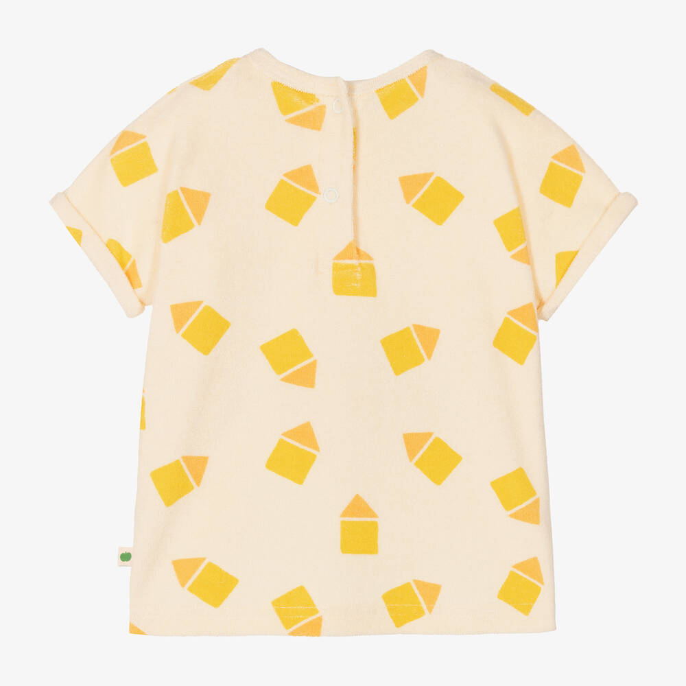 The Bonniemob-Baby Ivory Beach Hut Towelling T-Shirt | Childrensalon Outlet