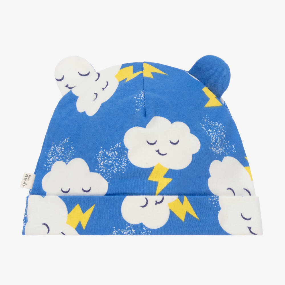 The Bonniemob-قبعة قطن جيرسي عضوي لون أزرق للأطفال | Childrensalon Outlet