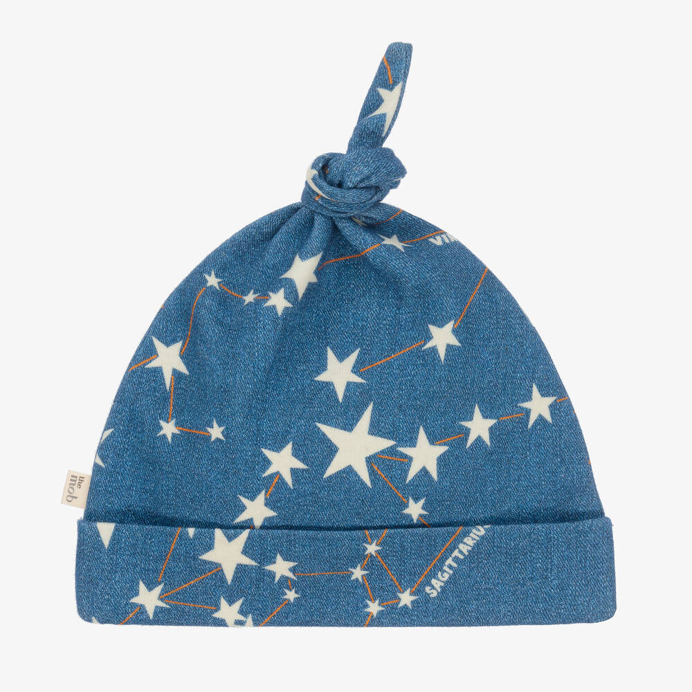 The Bonniemob-Blue Cotton Jersey Baby Hat | Childrensalon Outlet