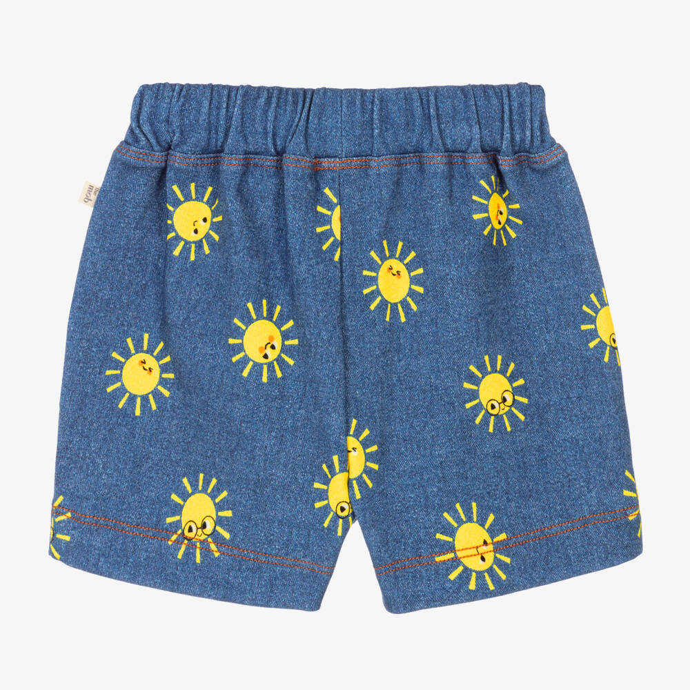 The Bonniemob-Синие хлопковые шорты с солнышками | Childrensalon Outlet