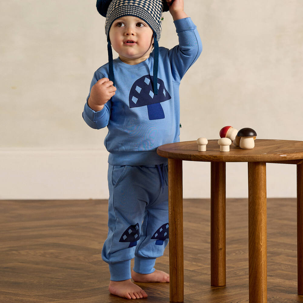 The Bonniemob-Boys Blue Fleece Joggers | Childrensalon Outlet