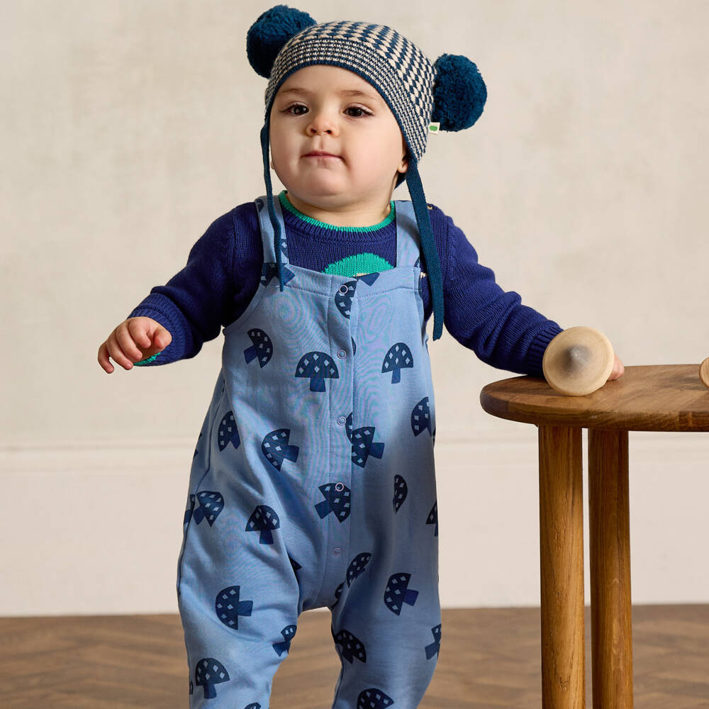 The Bonniemob-دانغري قطن عضوي لون أزرق للأطفال | Childrensalon Outlet