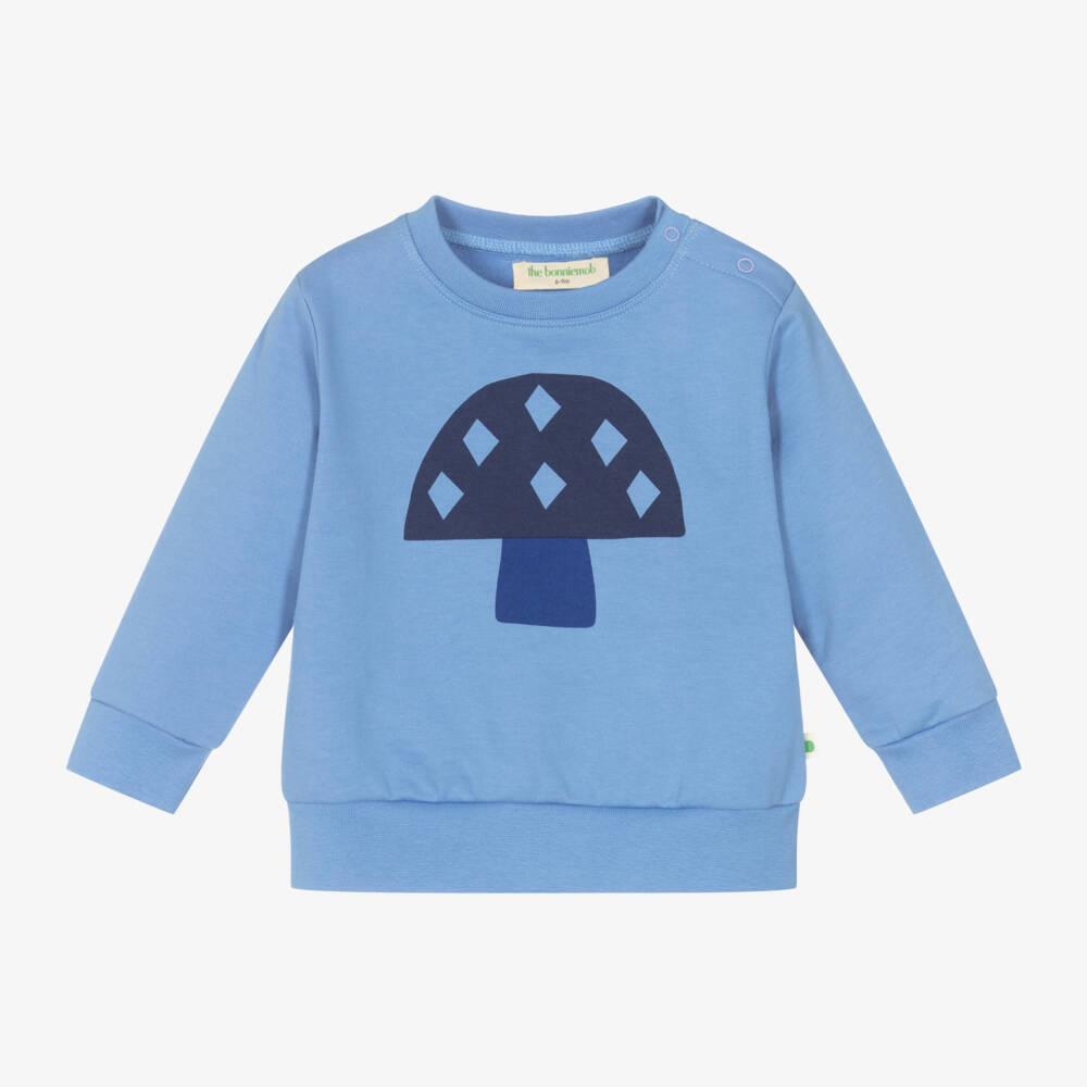 The Bonniemob-Boys Blue Mushroom Sweatshirt | Childrensalon Outlet